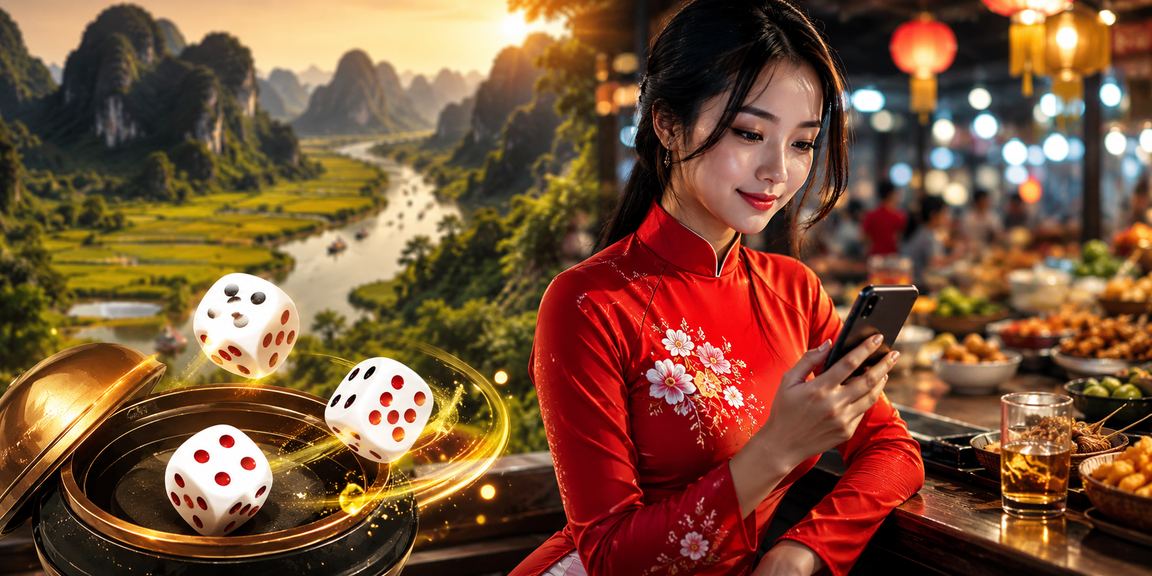 Người chơi tham gia cược tài xỉu trong trang phục áo dài truyền thống tại Ninh Bình